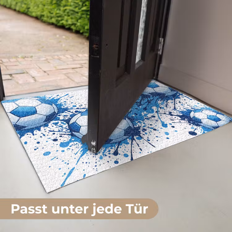 Voetballen - Verf - Sport - Blauw Deurmat klein -USP_DE