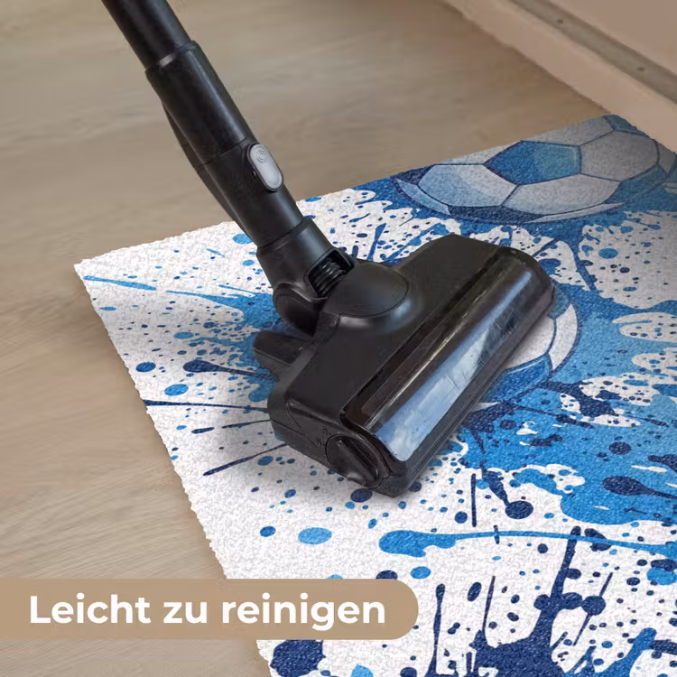 Voetballen - Verf - Sport - Blauw Deurmat klein -reinigen_DE