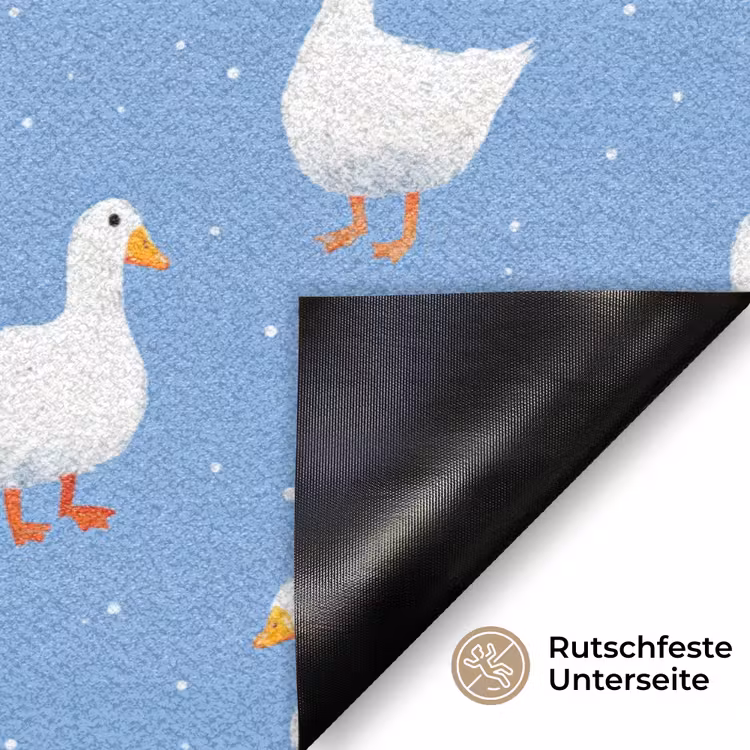 Ganzen - Elegant - Blauw Deurmat klein 898 -antislip_DE