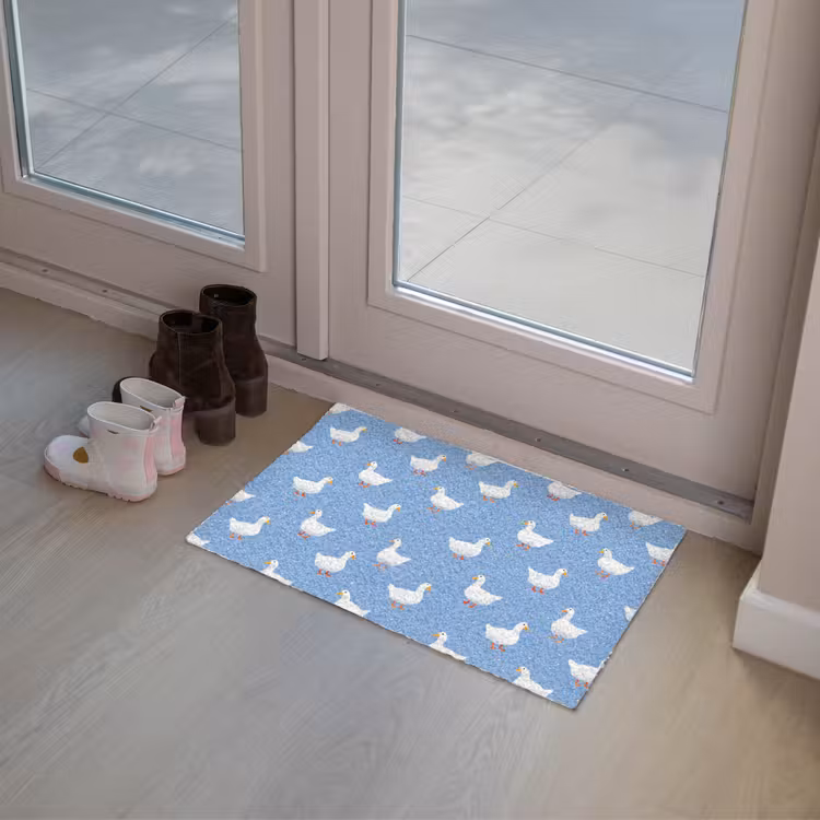 Ganzen - Elegant - Blauw Deurmat klein 898 -sfeer3
