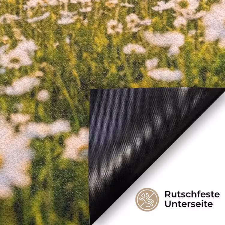 Madelief - Veld - Heuvels - Groen Deurmat klein -antislip_DE