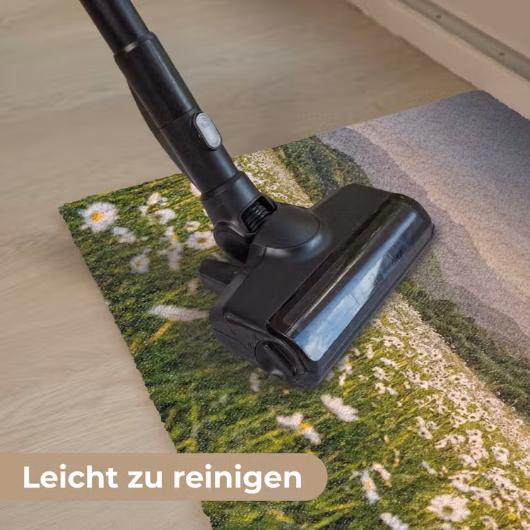 Madelief - Veld - Heuvels - Groen Deurmat klein -reinigen_DE