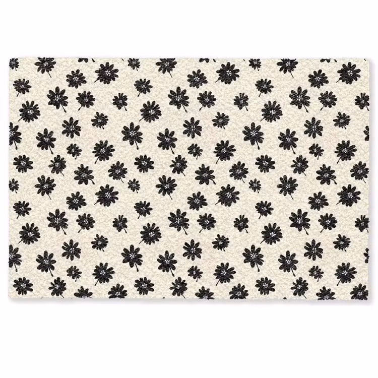Madeliefjes - Grafisch - Zwart - Beige Deurmat klein 898 -zkaufland3d