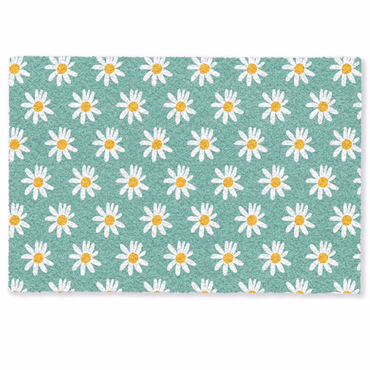 Madeliefjes - Patroon - Groen - Bloemen Deurmat klein -zkaufland3d