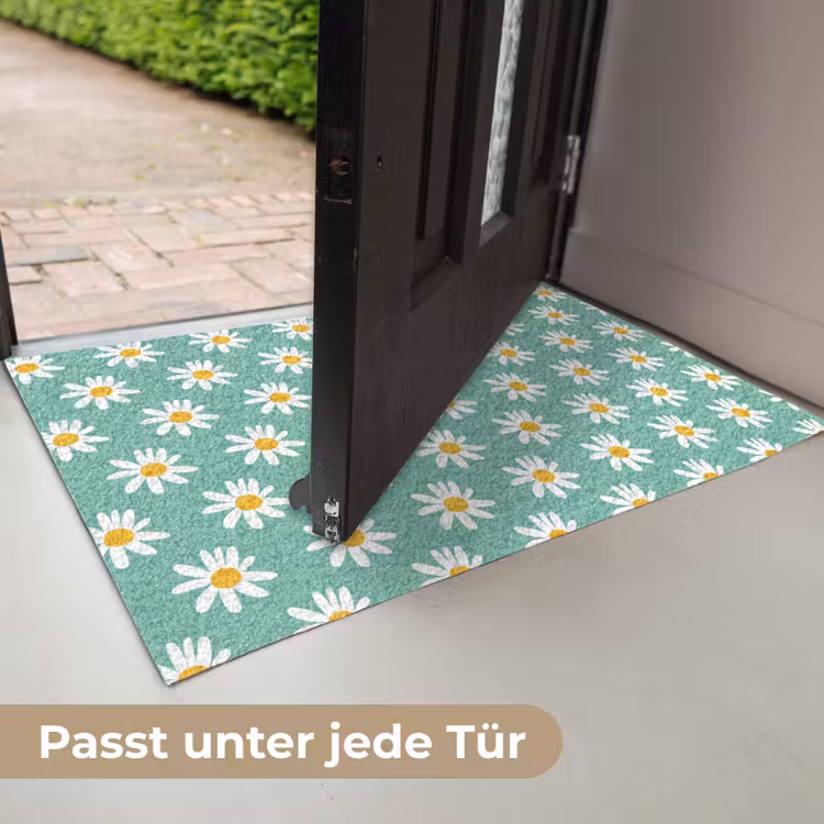 Madeliefjes - Patroon - Groen - Bloemen Deurmat klein -USP_DE