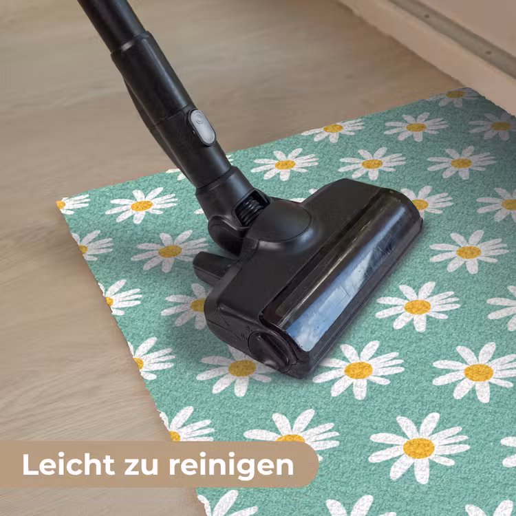 Madeliefjes - Patroon - Groen - Bloemen Deurmat klein -reinigen_DE