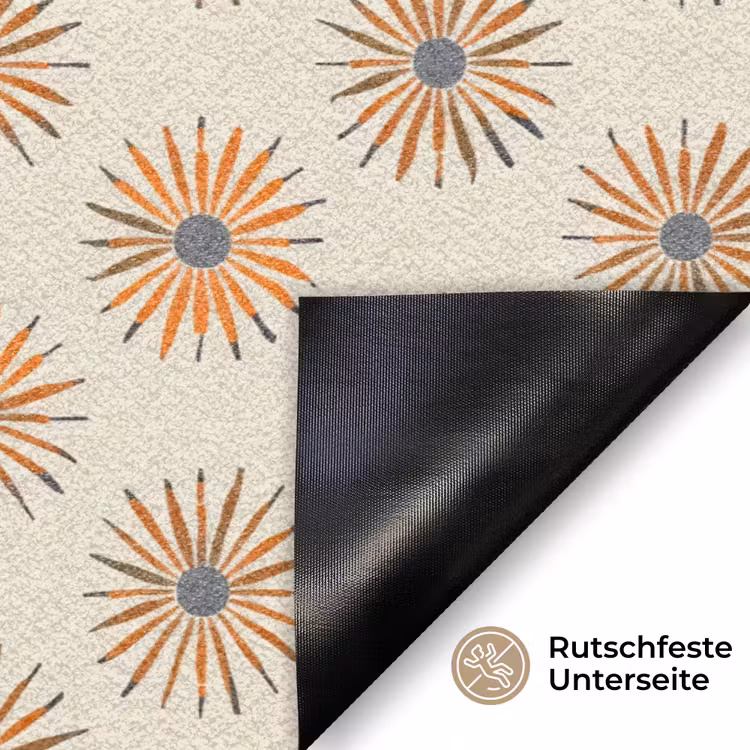 Madelief - Patroon - Oranje Deurmat klein 898 -antislip_DE