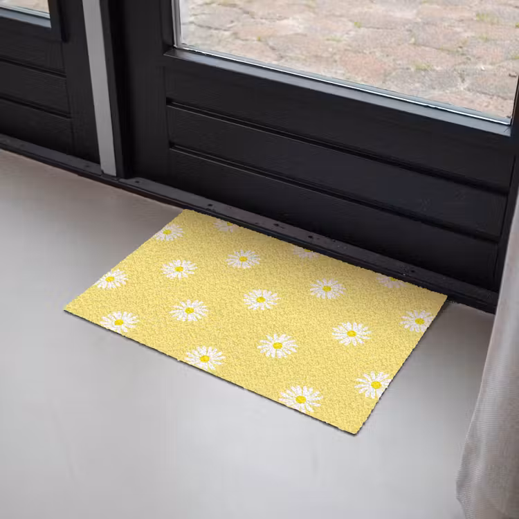 Madeliefjes - Pastel - Wit - Geel - Bloemen Deurmat klein -sfeer2