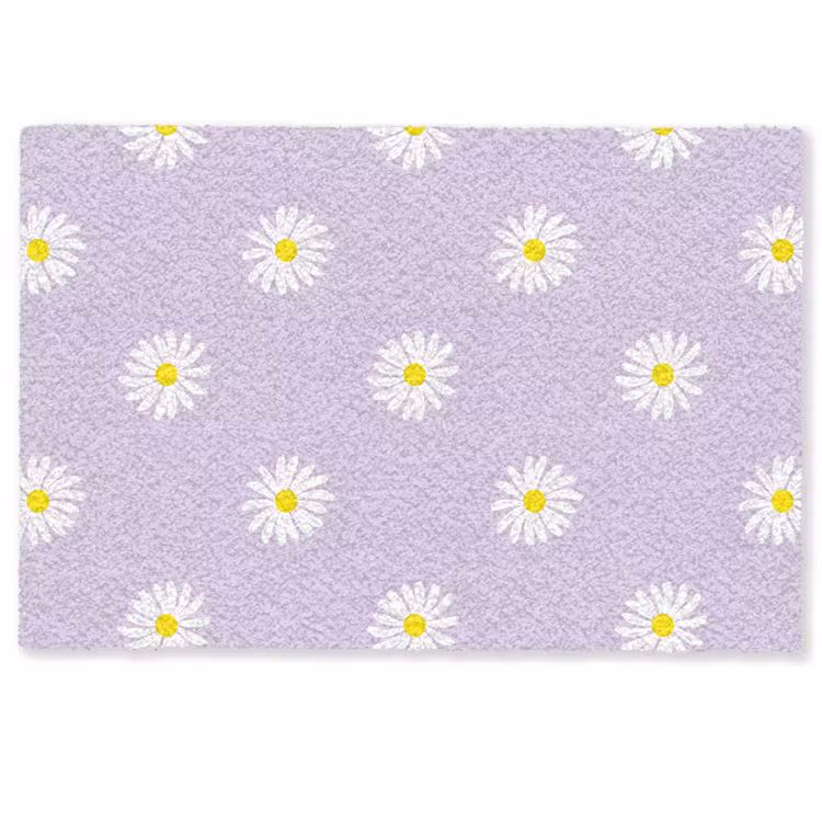 Madeliefjes - Pastel - Wit - Paars - Bloemen Deurmat klein -zkaufland3d
