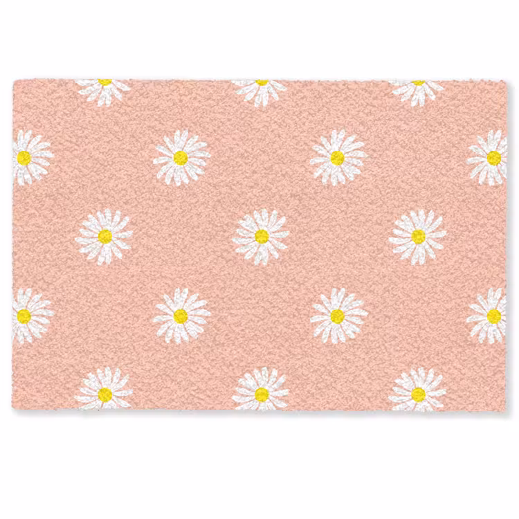 Madeliefjes - Pastel - Wit - Roze - Bloemen print Deurmat klein -zkaufland3d