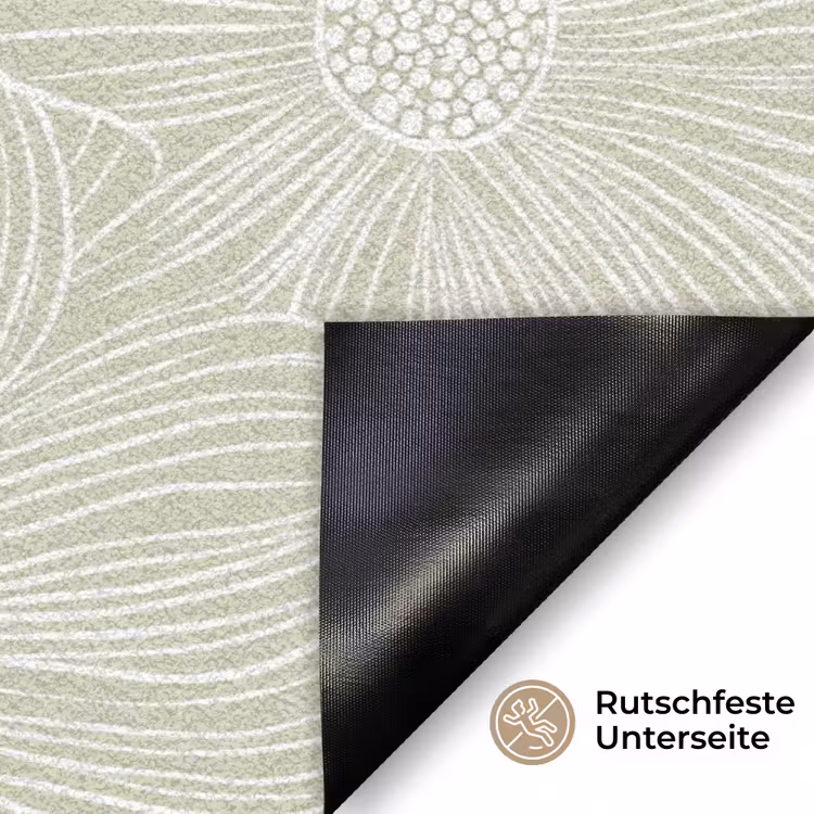 Sereen - Bloemen - Groen Deurmat klein 898 -antislip_DE