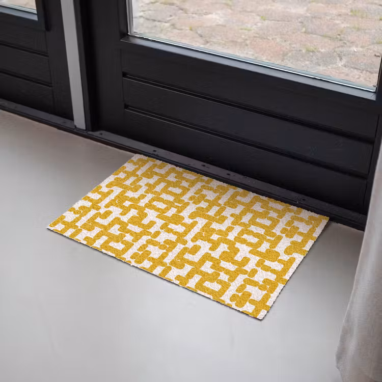 Geel - Beige - Patroon Deurmat klein 898 -sfeer2