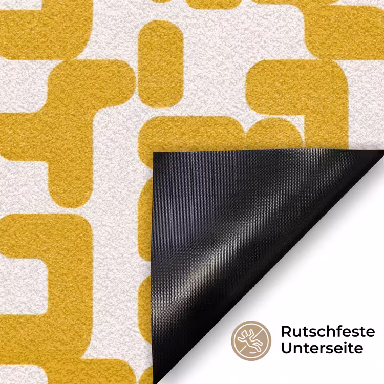 Geel - Beige - Patroon Deurmat klein 898 -antislip_DE