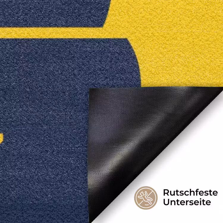 Geel - Think big - Grafisch Deurmat klein -antislip_DE