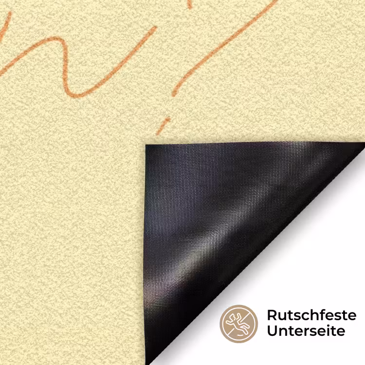 Geel - Oranje - if not now then when Deurmat klein -antislip_DE