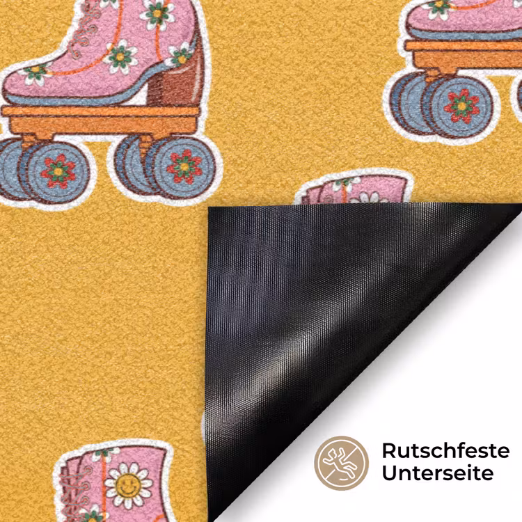 Geel - Rolschaatsen - Patroon Deurmat klein 898 -antislip_DE
