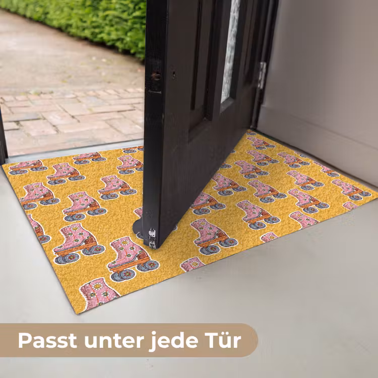 Geel - Rolschaatsen - Patroon Deurmat klein 898 -USP_DE