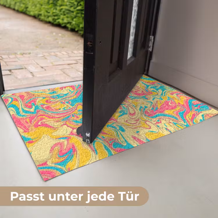 Geel - Roze - Blauw - Retro Deurmat klein -USP_DE