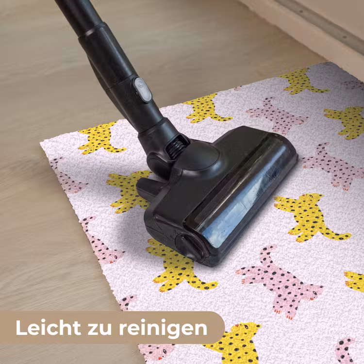 Geel - Roze - Katten - Wit Deurmat klein 898 -reinigen_DE