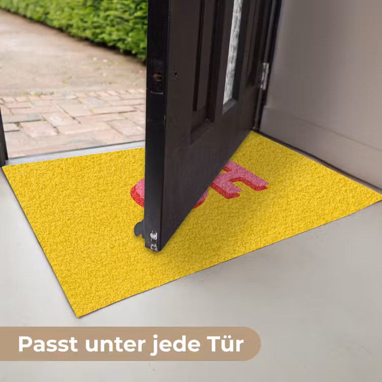 Geel - Roze - Oh - 3D Deurmat klein -USP_DE