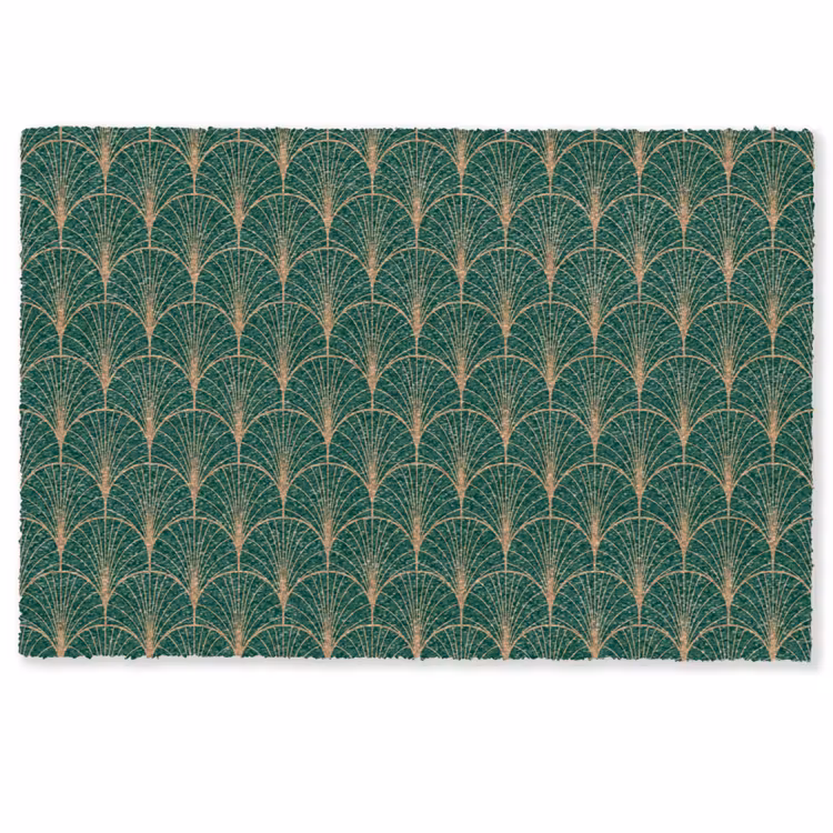 Patroon - Groen - Goud - Symmetrisch Deurmat klein 898 -zkaufland3d