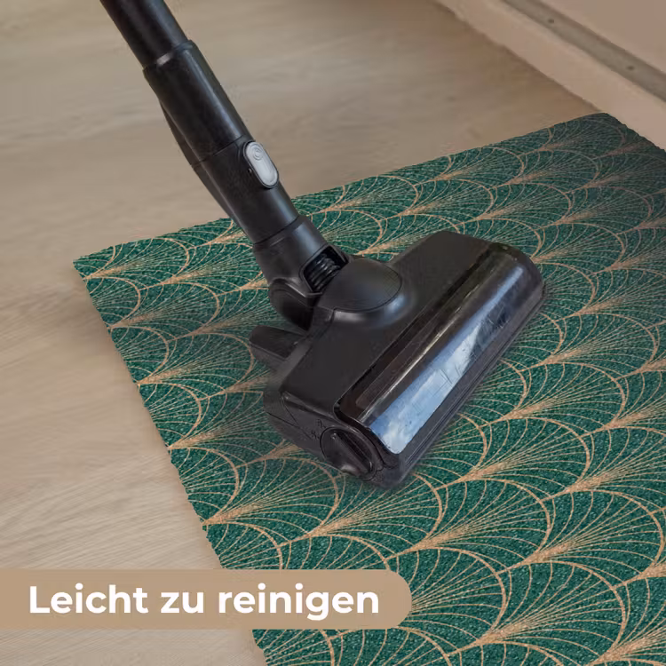 Patroon - Groen - Goud - Symmetrisch Deurmat klein 898 -reinigen_DE