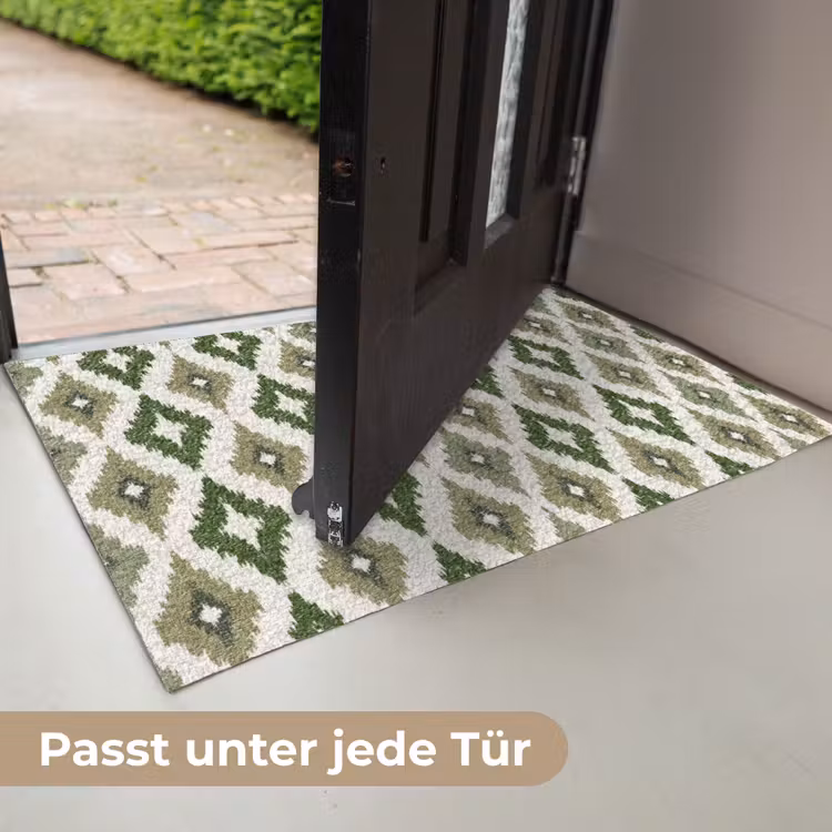 Geografisch - Ruitmotief - Groen Deurmat klein 898 -USP_DE