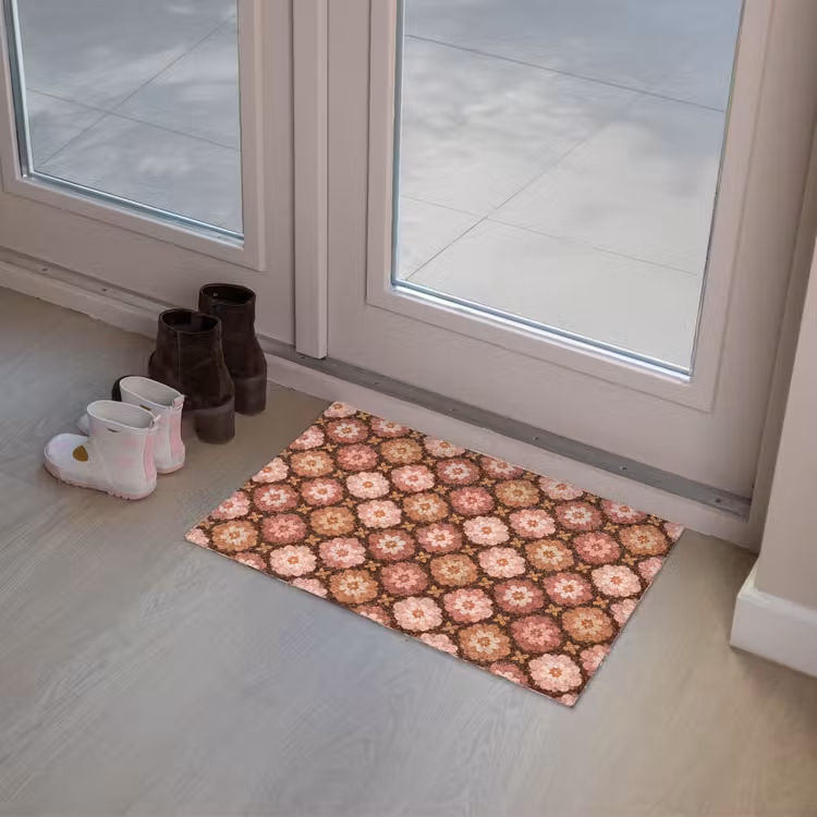 Geometrisch - Bloemen - Kleurrijk Deurmat klein 898 -sfeer3