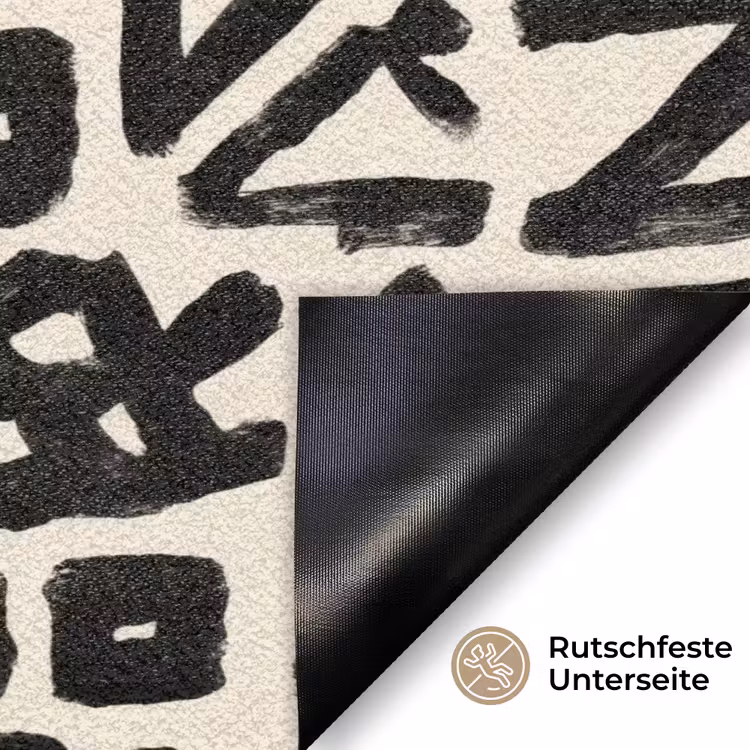 Geometrisch - Figuren - Zwart Deurmat klein 898 -antislip_DE