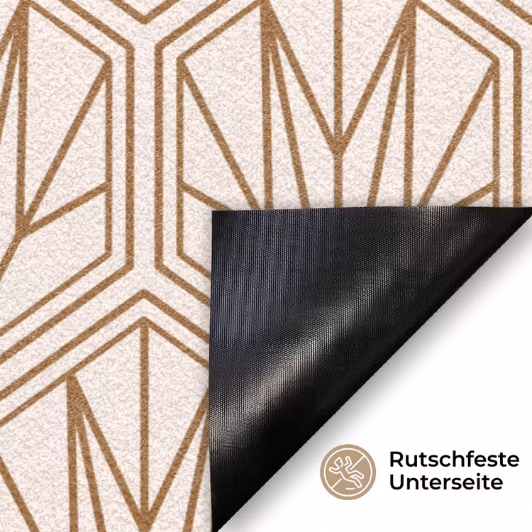 Geometrisch - Patroon - Beige Deurmat klein 898 -antislip_DE