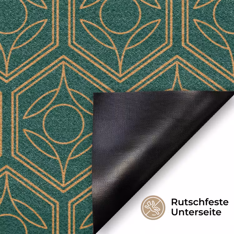 Geometrisch - Patroon - Groen Deurmat klein 898 -antislip_DE