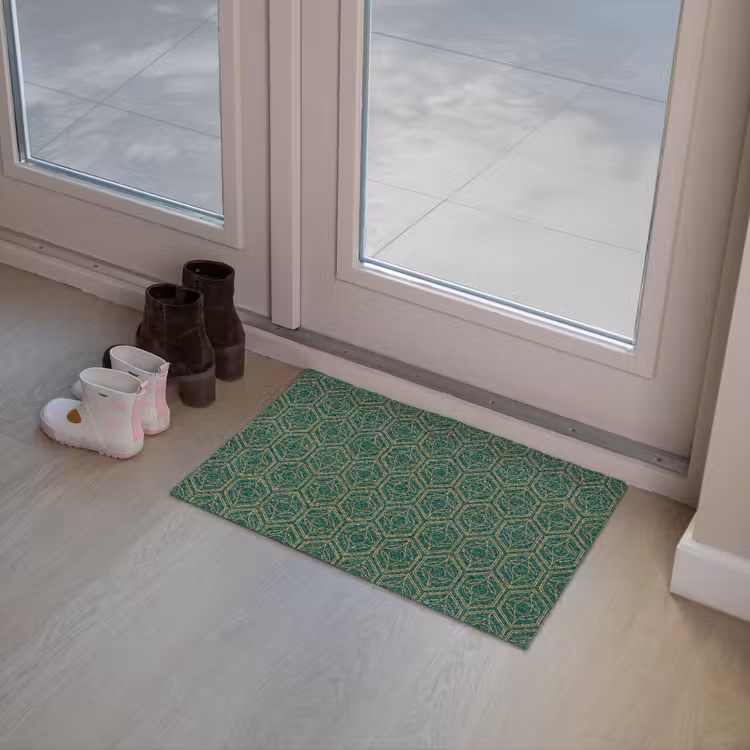 Geometrisch - Patroon - Groen Deurmat klein 898 -sfeer3