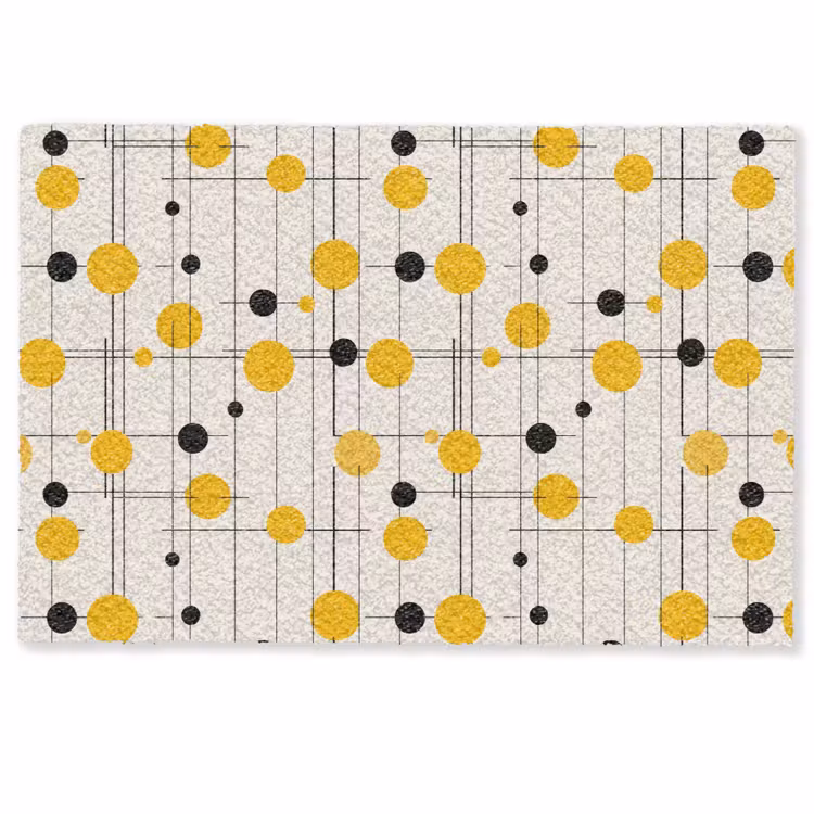 Geometrisch - Retro - Lijnen - Okergeel - Zwart Deurmat klein 898 -zkaufland3d