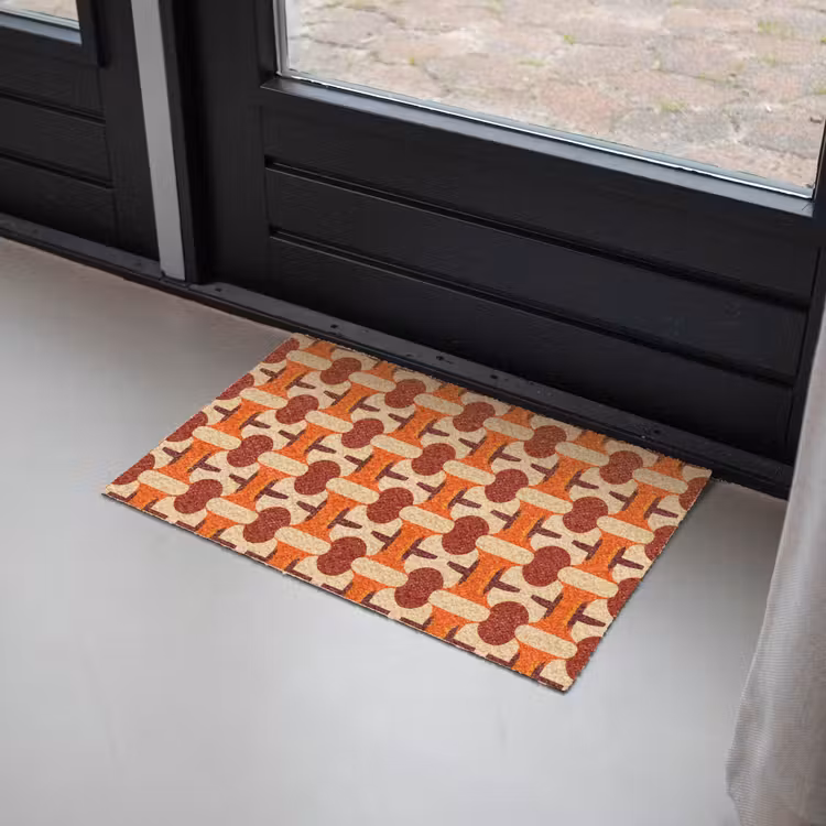 Geometrisch - Retro - Oranje Deurmat klein 898 -sfeer2