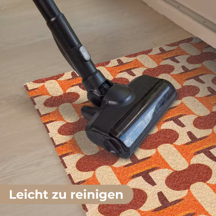 Geometrisch - Retro - Oranje Deurmat klein 898 -reinigen_DE