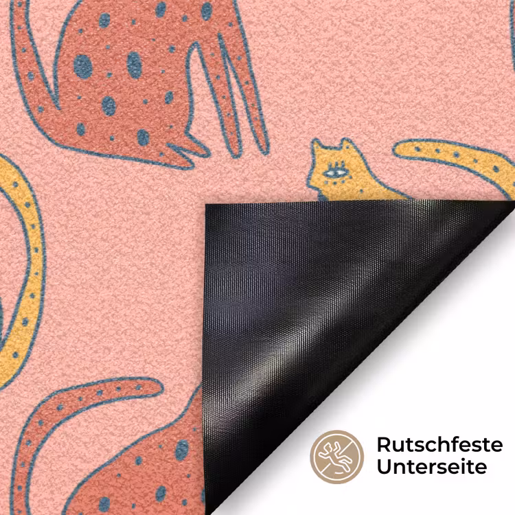 Gestipt - Katten - Zalmroze Deurmat klein 898 -antislip_DE