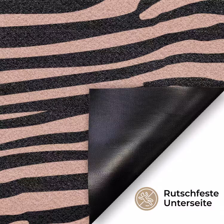 Strepen - Roze - Bruin Deurmat klein 898 -antislip_DE