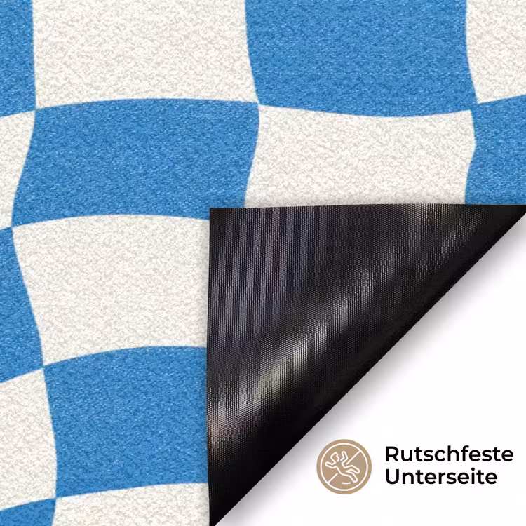 Golvend - Patroon - Blauw Deurmat klein 898 -antislip_DE