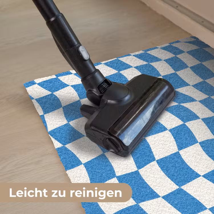 Golvend - Patroon - Blauw Deurmat klein 898 -reinigen_DE