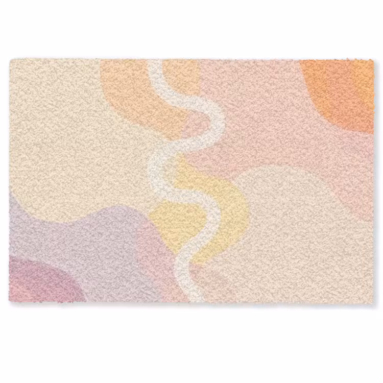 Golvende vormen - Abstract - pastel Deurmat klein -zkaufland3d