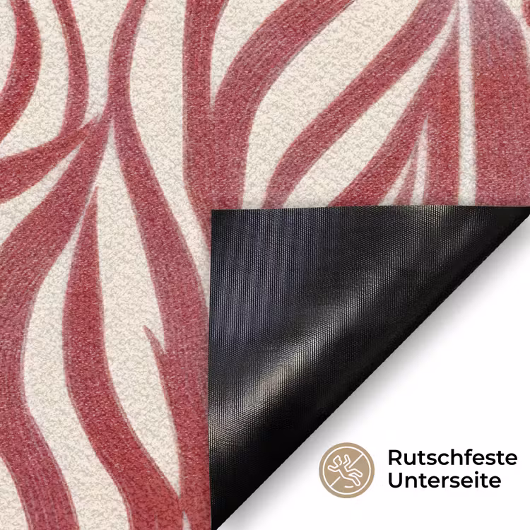 Golvende vormen - Abstract - Rood Deurmat klein -antislip_DE