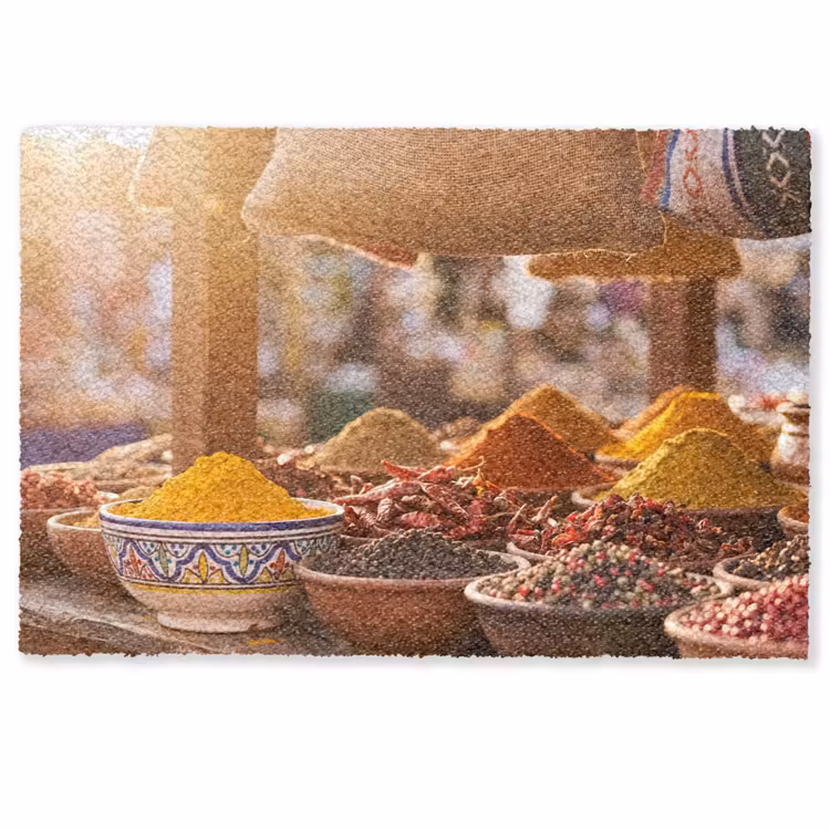 Fußmatte - Gewürze – Markt – Bunt - Specerijen - Markt - Kleurrijk Deurmat klein