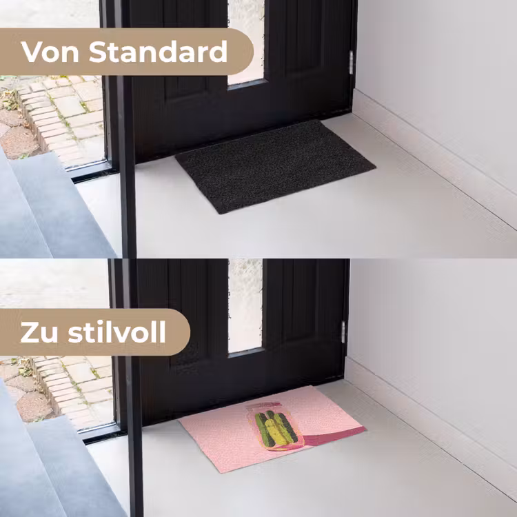 Augurken - Pot - Schaduw - Roze Deurmat klein -voor-na_DE