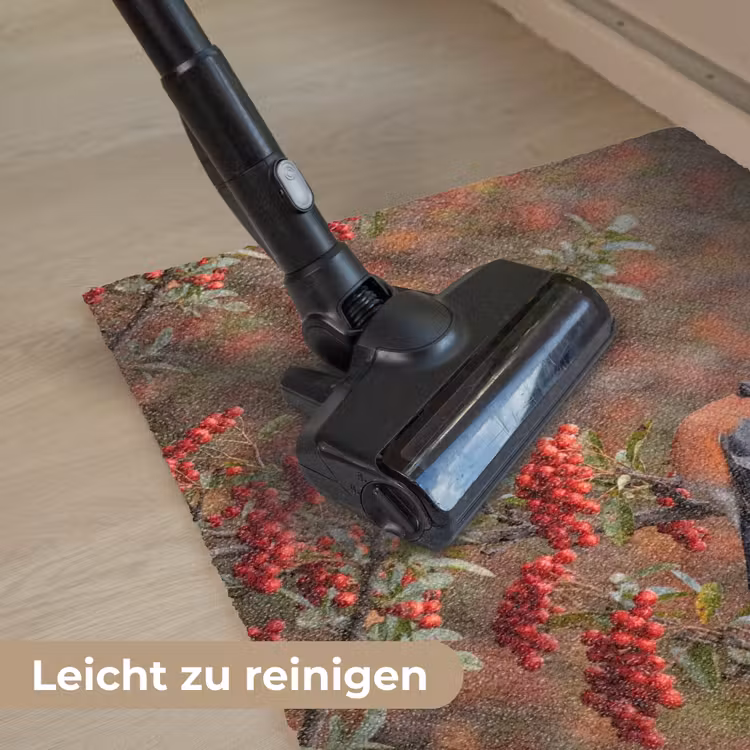 Goudvink - Bessen - Herfst - Natuur - Kleurrijk Deurmat klein -reinigen_DE