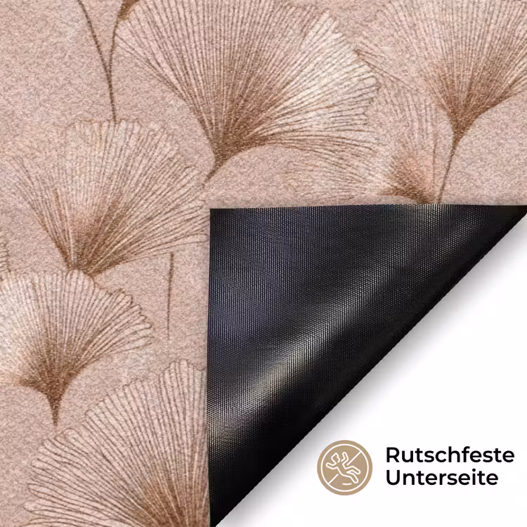 Ginkgo - Patroon - Roze Deurmat klein 898 -antislip_DE