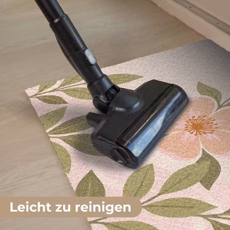 Grafisch - Bloemen - Roze Deurmat klein -reinigen_DE