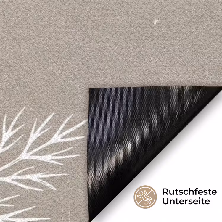 Grafisch - Fluitenkruid - Taupe Deurmat klein -antislip_DE