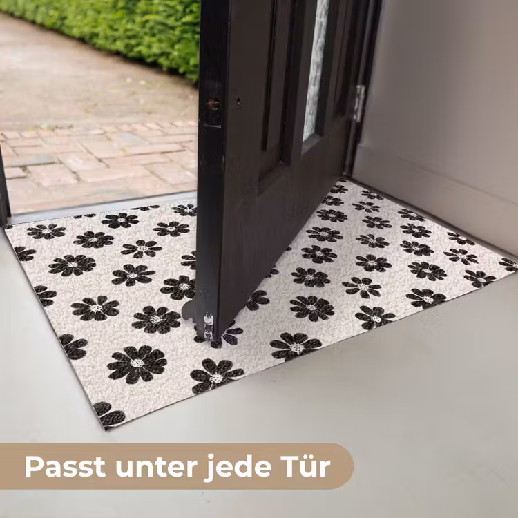 Grafisch - Madeliefjes - Zwart - Beige Deurmat klein 898 -USP_DE