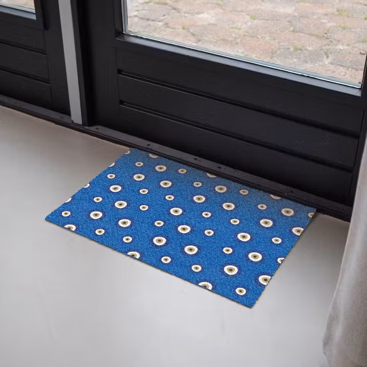 Griekse Boze Oog - Patroon - Blauw Deurmat klein -sfeer2