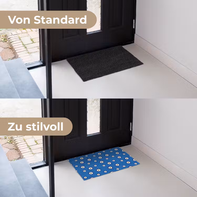 Griekse Boze Oog - Patroon - Blauw Deurmat klein -voor-na_DE